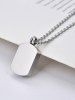Stainless Steel Opening Geometric Pendant Necklace -  