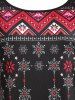 Plus Size Snowflake Print Ombre Color Bell Sleeve Christmas T-shirt -  