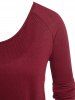 Plus Size Jersey Raglan Sleeve T-shirt and Plaid Cami Top Set -  