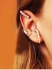 3 Pcs Faux Pearl Alloy Ear Cuffs Set -  