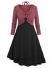 Plus Size Cami Midi Dress and Ribbed Halter T-shirt Set -  