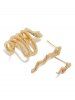 3Pcs Wrap Snake Shape Carved Earrings Set -  