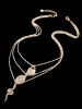 Lock Snake Charm Multilayered Necklace -  