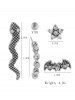 5Pcs Snake Bat Shape Rhinestone Stud Earrings Set -  
