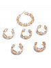 6 Pcs Hollow Out Chain Shape Ear Cuffs Set -  