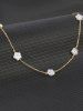 Flower Shape Faux Pearl Chain Necklace -  