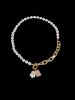 Chain Irregular Faux Pearl Lariat Necklace -  