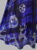 Plus Size Plaid Elk Print Crossover Christmas Midi Dress -  