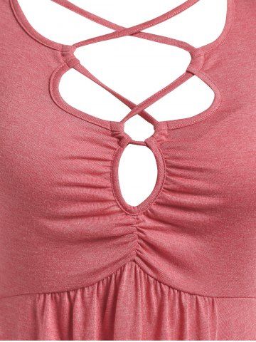 Plus Size Crisscross Cutout T-shirt