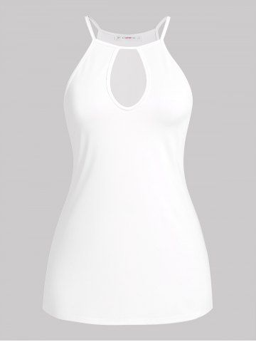 Plus Size Snowflake Print Christmas T-shirt  and Keyhole Tank Top Set