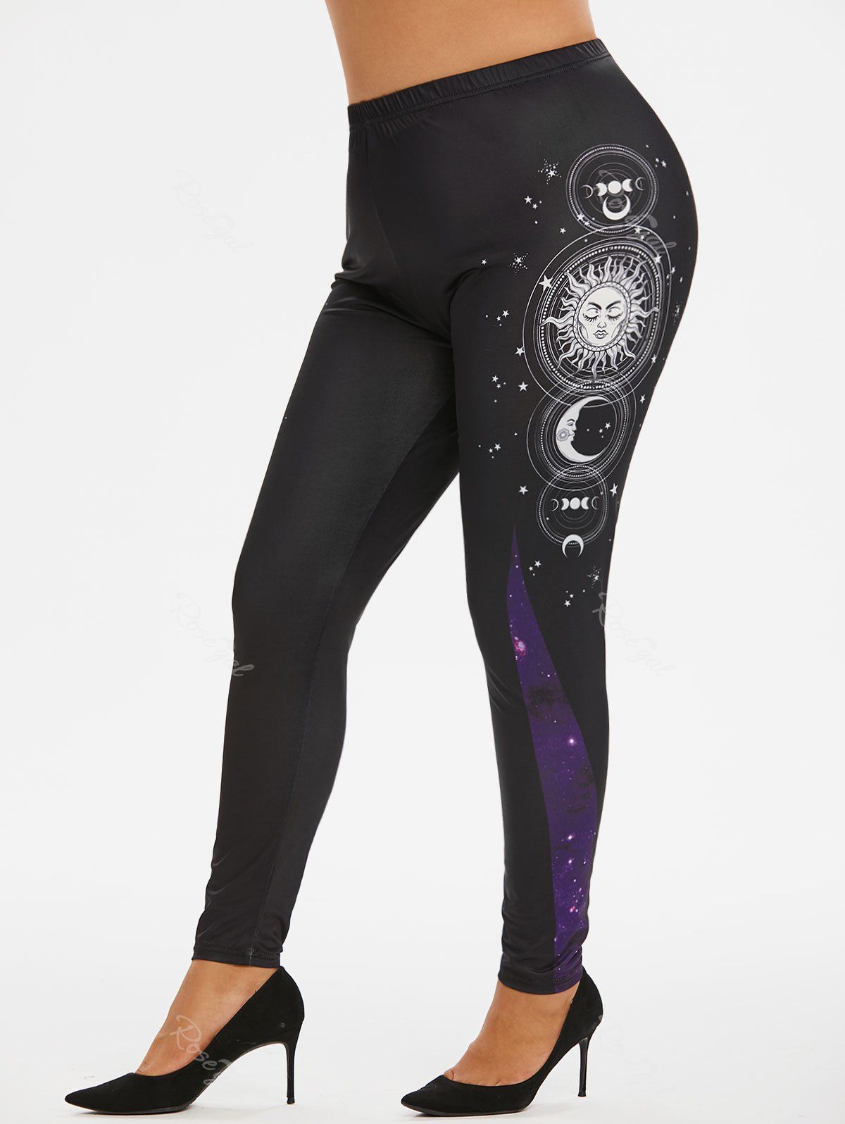 Outfit Plus Size Moon and Sun Galaxy High Waist Leggings  