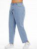 Plus Size Tapered Light Wash Mom Jeans -  
