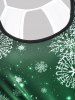 Plus Size Snowflake Print Christmas T-shirt  and Keyhole Tank Top Set -  