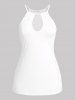 Plus Size Snowflake Print Christmas T-shirt  and Keyhole Tank Top Set -  