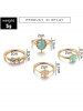4Pcs Colored Faux Gemstone Ring Set -  
