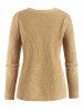 Plus Size Raglan Sleeve Half Button V Neck Jumper Sweater -  