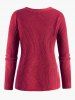 Plus Size Raglan Sleeve Half Button V Neck Jumper Sweater -  