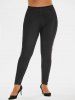 Plus Size Plaid Snowflake High Waist Leggings -  