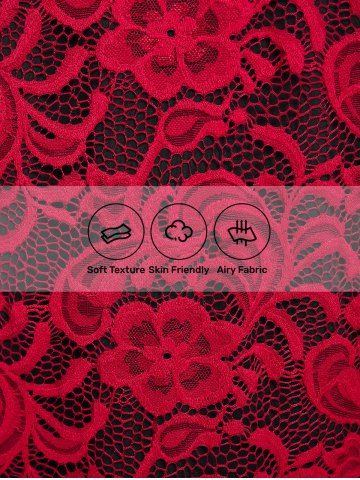 Plus Size Lace Sheer Lace-up Long Sleeve Tee