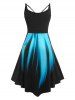 Plus Size Crisscross Lace Up Midi Flare Dress -  