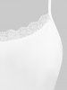 Plus Size Lace Trim Skinny Camisole Top -  