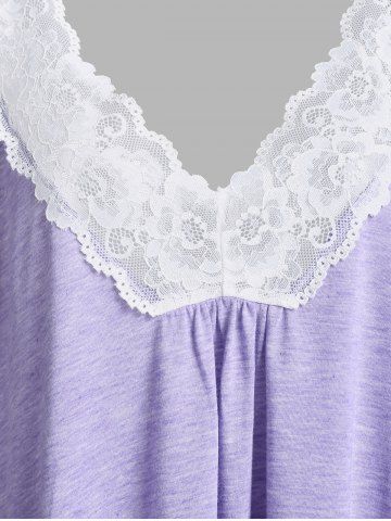 Plus Size Asymmetric Open Front Cardigan and Lace Panel Tank Top
