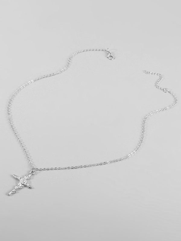 Hot Brief Rose Cross Pendant Chain Necklace  
