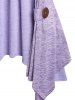 Plus Size Asymmetric Open Front Cardigan and Lace Panel Tank Top -  