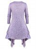 Plus Size Asymmetric Open Front Cardigan and Lace Panel Tank Top -  