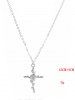 Brief Rose Cross Pendant Chain Necklace -  