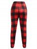 Plus Size Plaid Raglan Sleeve Tee and Pants Pajamas Set -  