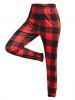 Plus Size Plaid Raglan Sleeve Tee and Pants Pajamas Set -  