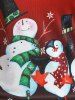 T-shirt de Noël à Imprimé Bonhomme de Neige et Flocon de Neige de Grande Taille - Rouge 5X
