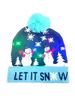 Christmas Pattern Turn Up Edge Light Bobble Hat -  