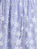 Plus Size Sweetheart Neck Snowflake Mesh Panel Christmas Dress -  