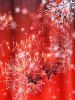 Plus Size Snowflake Print Lace Insert Christmas Dress -  