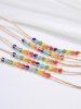 5 Pcs Bohemian Beads Straw Cord Bracelet Set -  