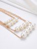 Four Layers Faux Pearls Necklace -  