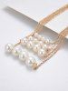 Four Layers Faux Pearls Necklace -  