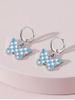 Shape Butterfly Checkerboard Earrings -  