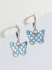 Shape Butterfly Checkerboard Earrings -  