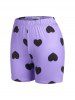 Plus Size Heart Print Cami Top and Shorts Pajamas Set -  