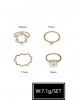 4 Pcs Faux Pearl Joint Ring Set -  