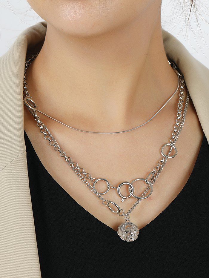 Best 3 Pcs Portrait Charm Rings Chain Necklace Set  