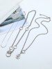 3 Pcs Portrait Charm Rings Chain Necklace Set -  