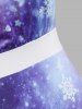 Robe à Imprimé Flocon de Neige et Élan de Noël Grande Taille - Bleu 5X