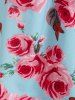 Plus Size Cottagecore Floral Print Front Twist Blouse -  