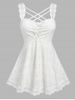 Plus Size & Curve Crisscross Broderie Anglaise Tank Top -  
