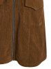 Full Zip Belt Corduroy Dress -  