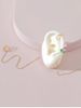 Stones Chain Asymmetric Cuff Earrings -  